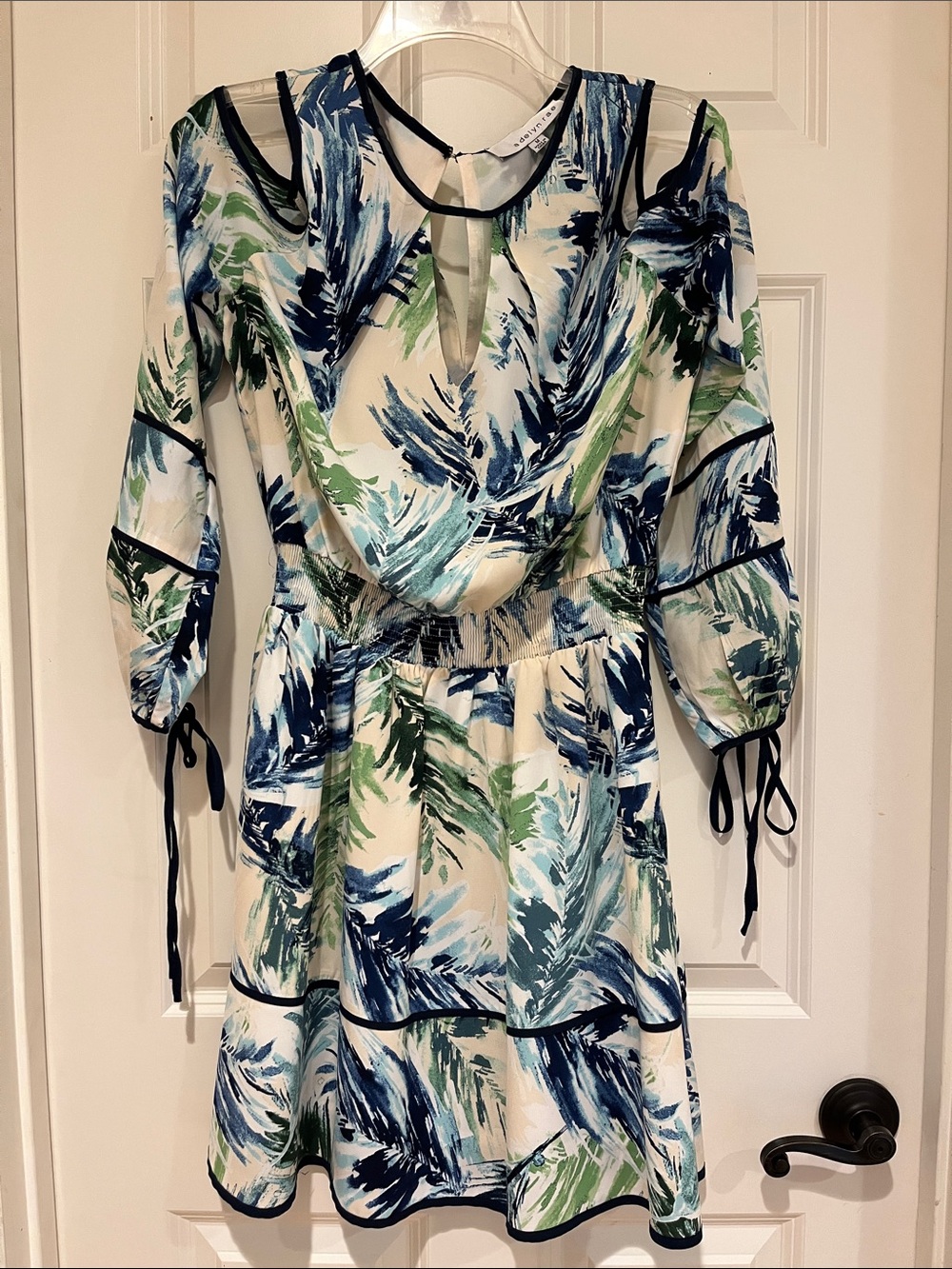 Adelyn Rae Abstract Print Cold Shoulder Dress
